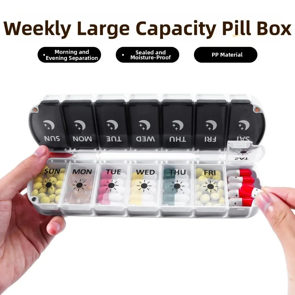 7-Day Weekly Pillbox with 14 Cells