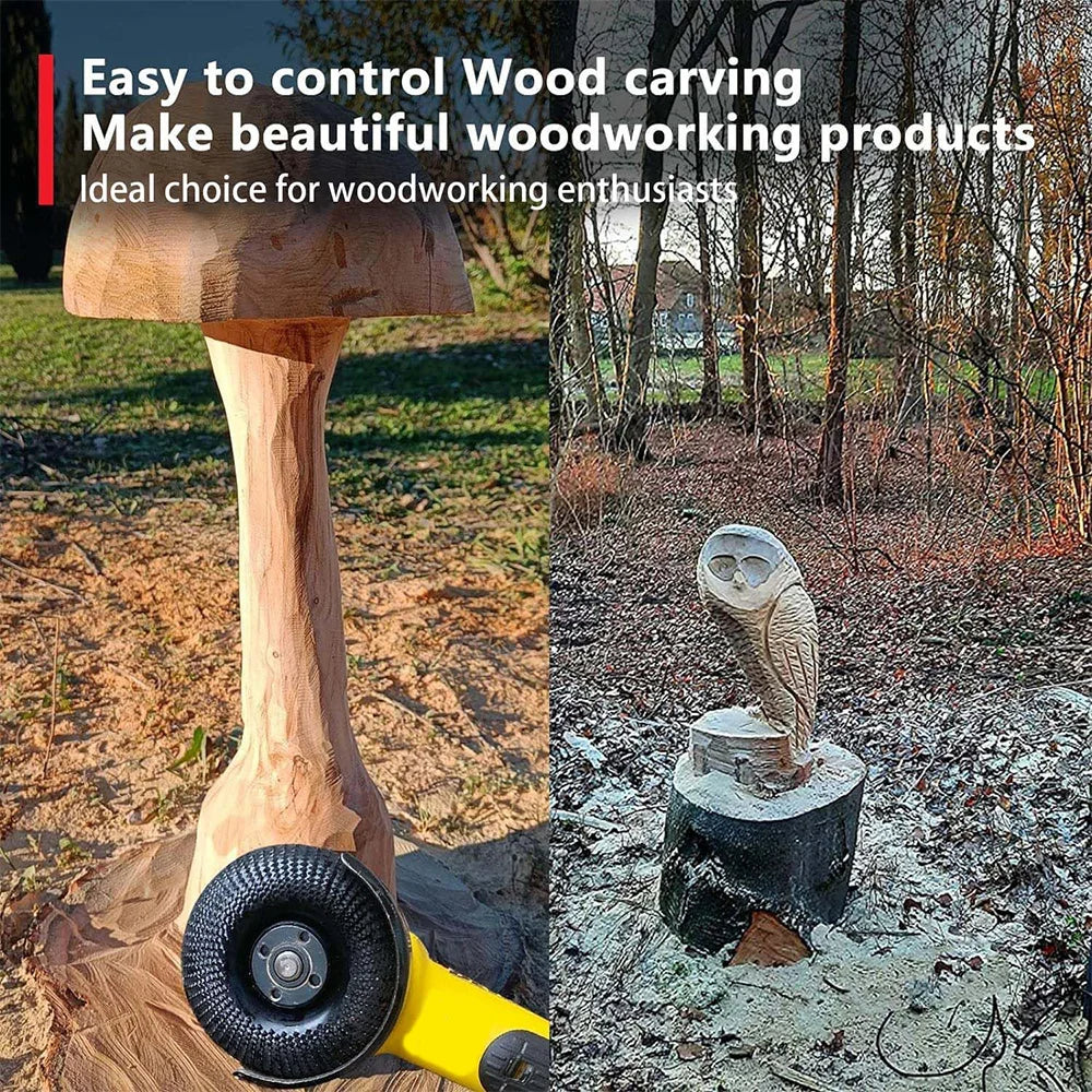 1PC Wood Carving Disc Grinder Wheel Disc 4 Inch Wood Shaping Wheel Wood Grinding Shaping Disc for Angle Grinders 