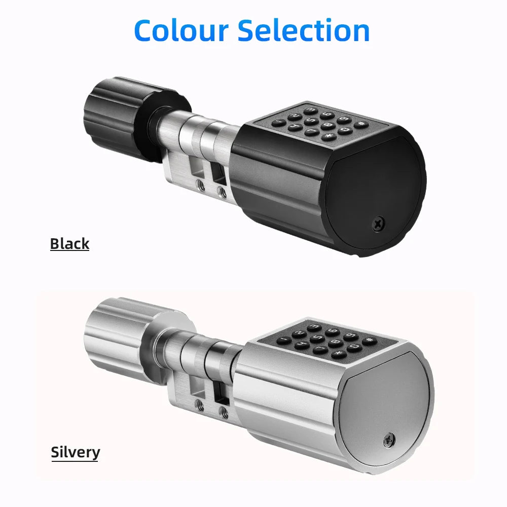 RAYKUBE L12 Tuya BLE Fingerprint Cylinder Digital Door Lock With 60/70 mm Adjustable Cylinder length Password/Key/Tuya APP Unlok