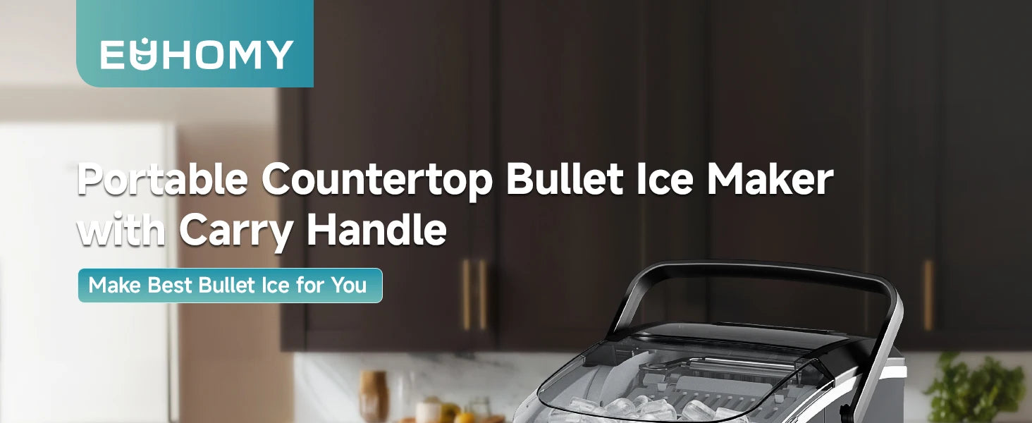 Portable Ice Maker, 9 Cubes in 6–12 Minutes, Black