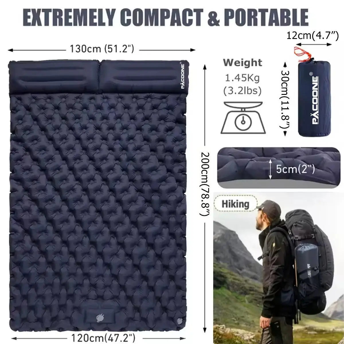 Foldable Inflatable Mattress for Camping and Indoor Sleeping