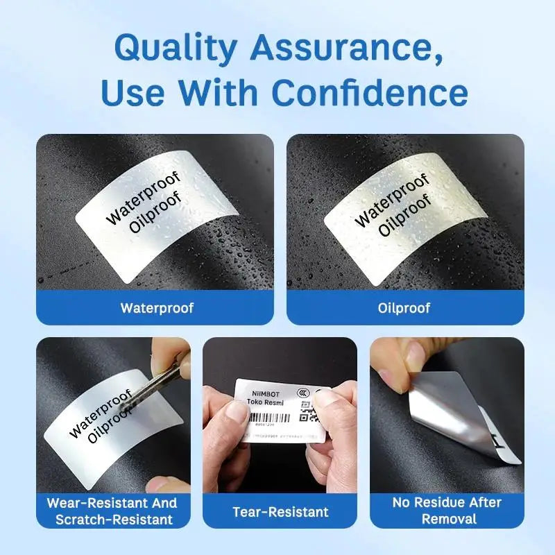 Niimbot B1/B1Pro/B21/B21Pro/B3S Matte Silver Thermal Label Sticker Paper Clothing Tag Commodity Price Food Self-Adhesive Label