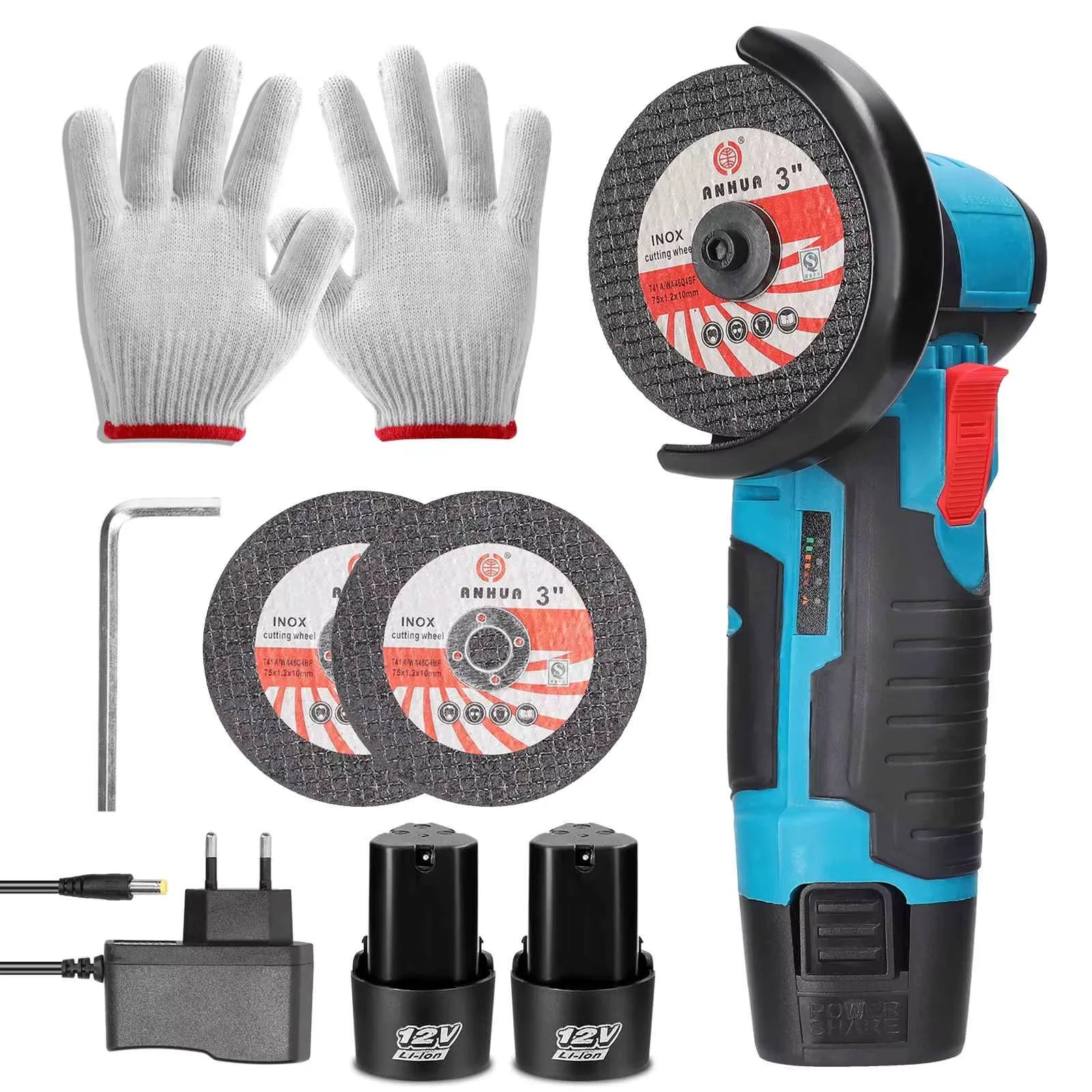 19500rpm 12V Mini Angle Grinder Grinding Cordless Machine Lithium Battery Rechargeable Grinder Cushing Power You 