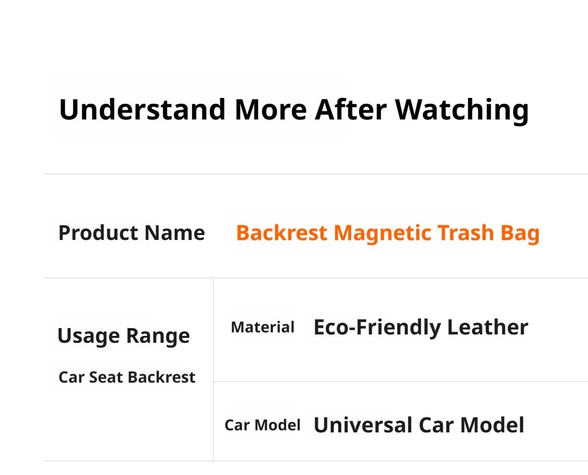 SEAMETAL Car Seat Back Trash Can with Magnetic Lid Waterproof Pu Leather Trash Bin Isolates Odors Universal for Sedan Suv Truck