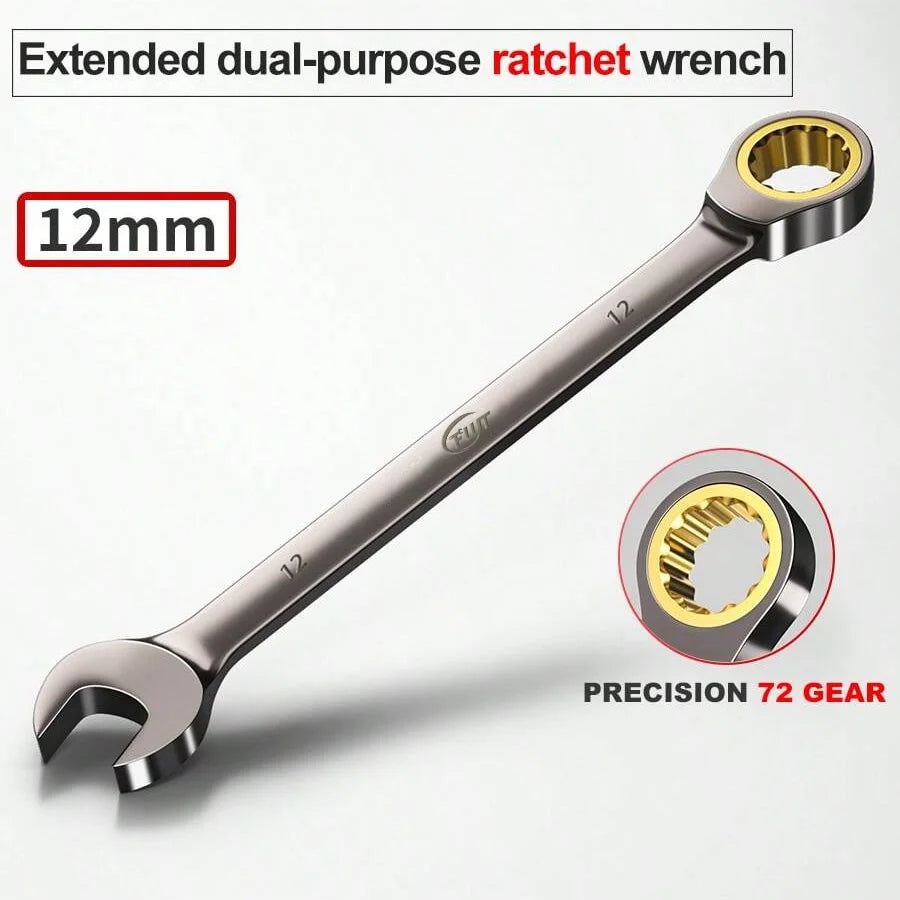 Metric Ratchet Combination Spanner, 6–32 mm Size Options