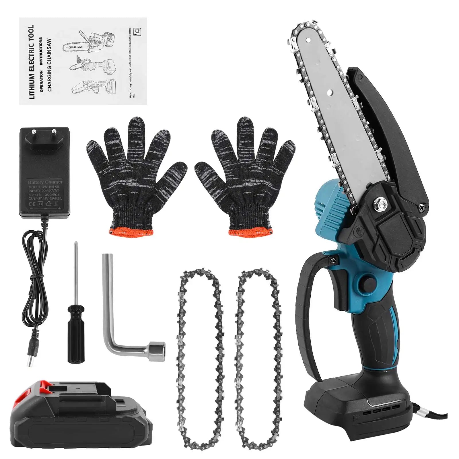 6 Inch Electric Chain Saw Handheld Portable Cutter