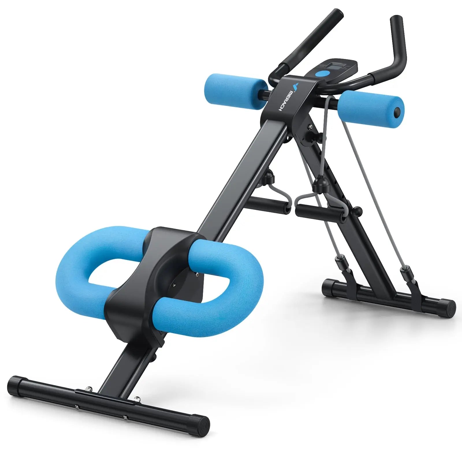 Adjustable Ab Trainer Machine Foldable Core Workout with LCD Monitor