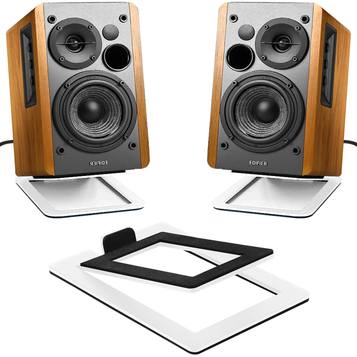 Speaker Stand for Enhanced Stereo Sound and Shock Absorption, Speaker Base for Laptop Speaker Support or Desktop Speaker Bracket