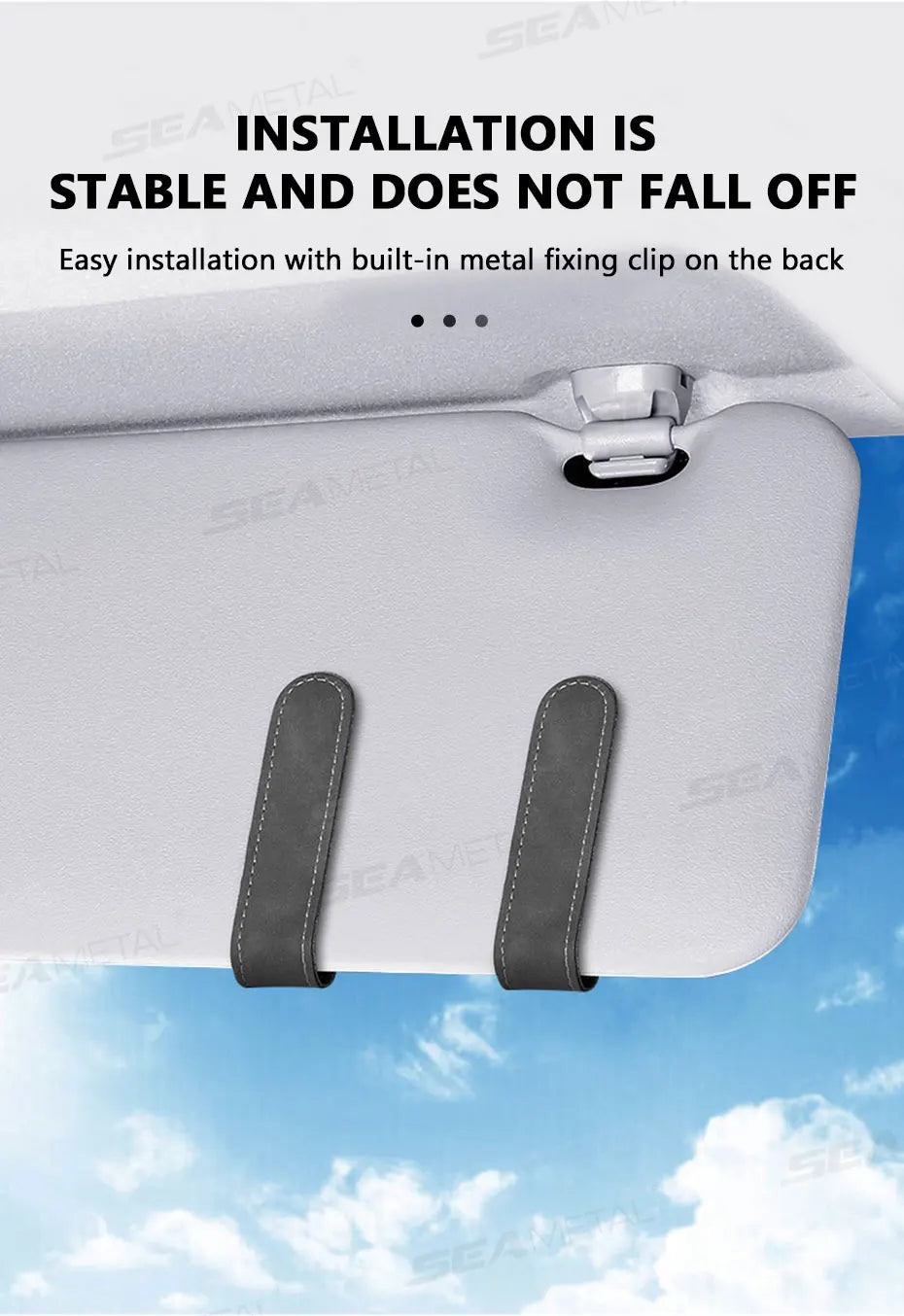 SEAMETAL Car Sun Visor Glasses Case Soft Lining Scratch-Free Suede Sunglasses Protector Box Magnetic Stable Eyeglasses Holder