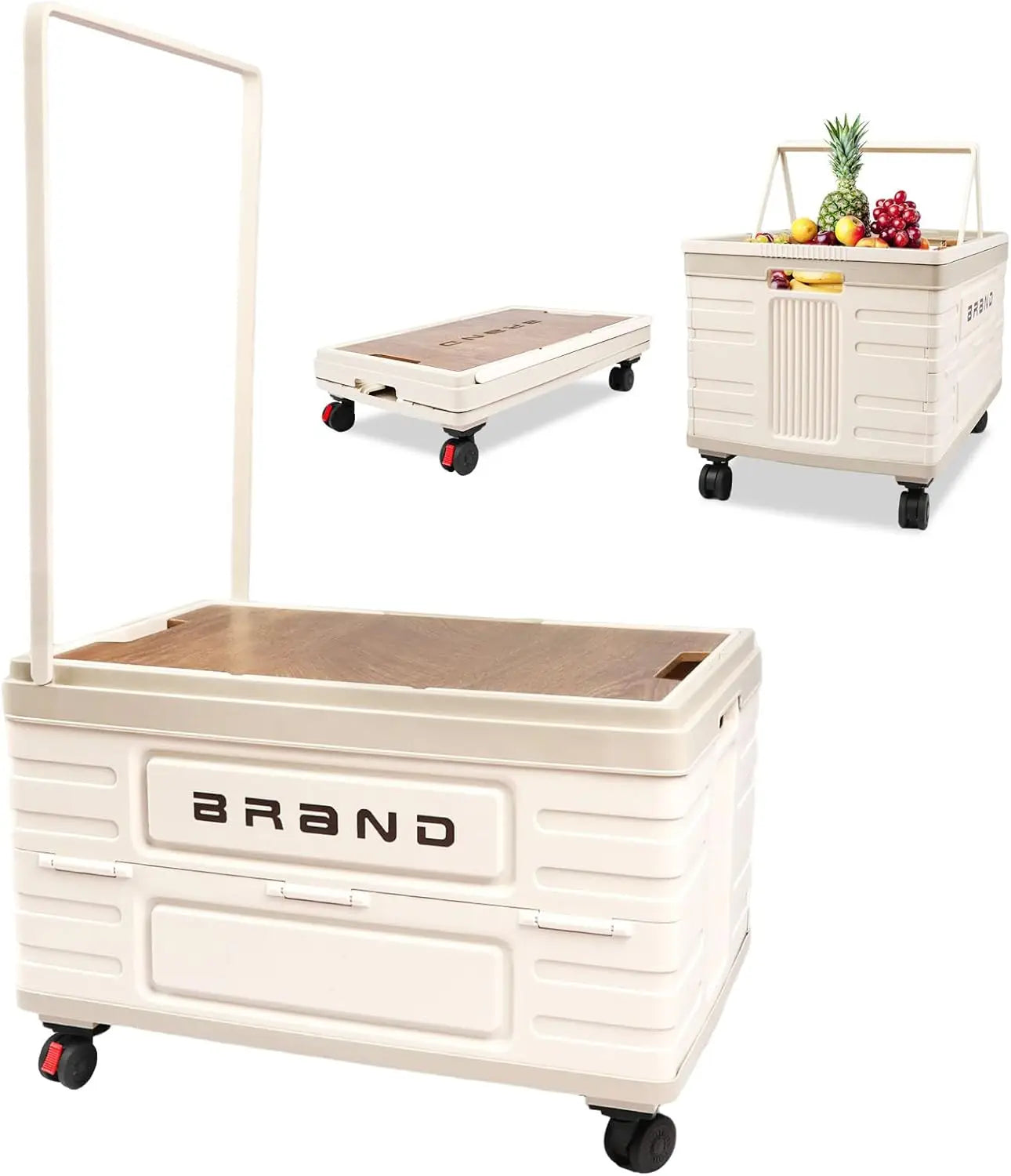 360° Rotating Foldable Storage Cart with Silent Locking Wheels