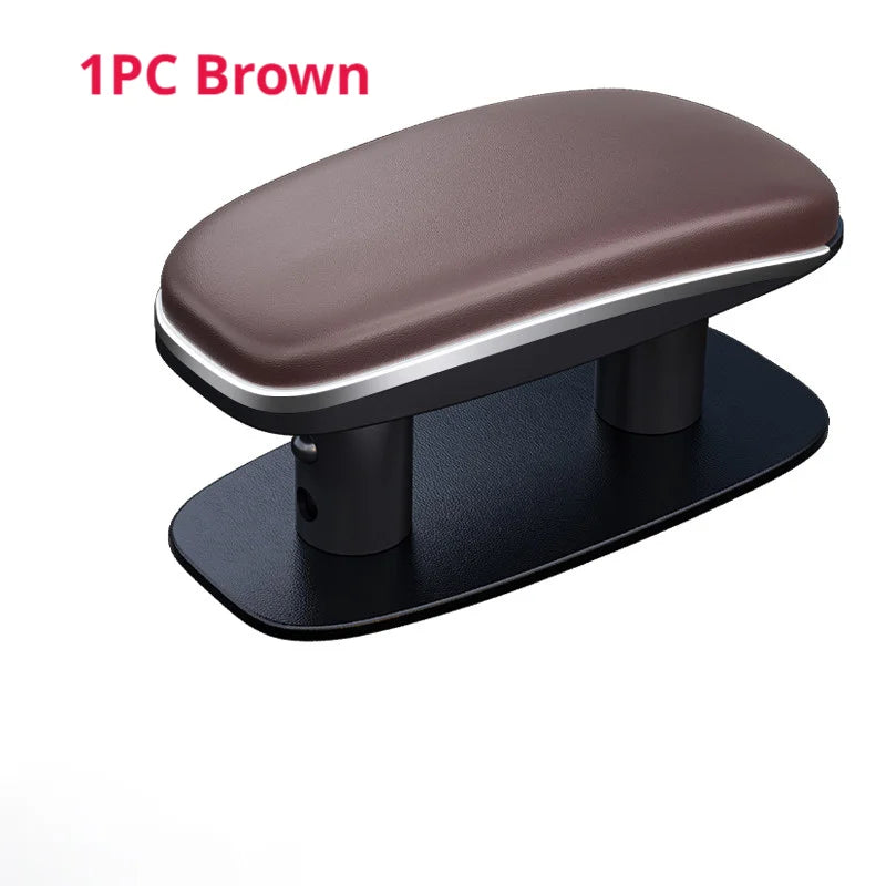 SEAMETAL Universal Car Door Armrest Pad 3-Layer Cushion Structure Adjustable Height Relieve Arm Fatigue PU Leather Car Armrest