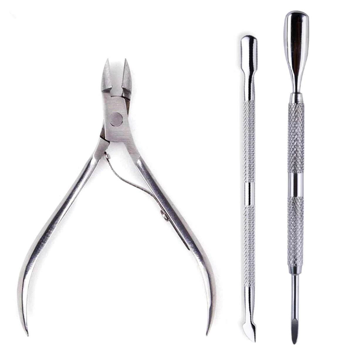 4 Pcs/Set Professional Stainless Steel Nail Cutter Scissor Nippers Muti Function Cuticle Pusher Remover Nail Care Manicure Kits 
