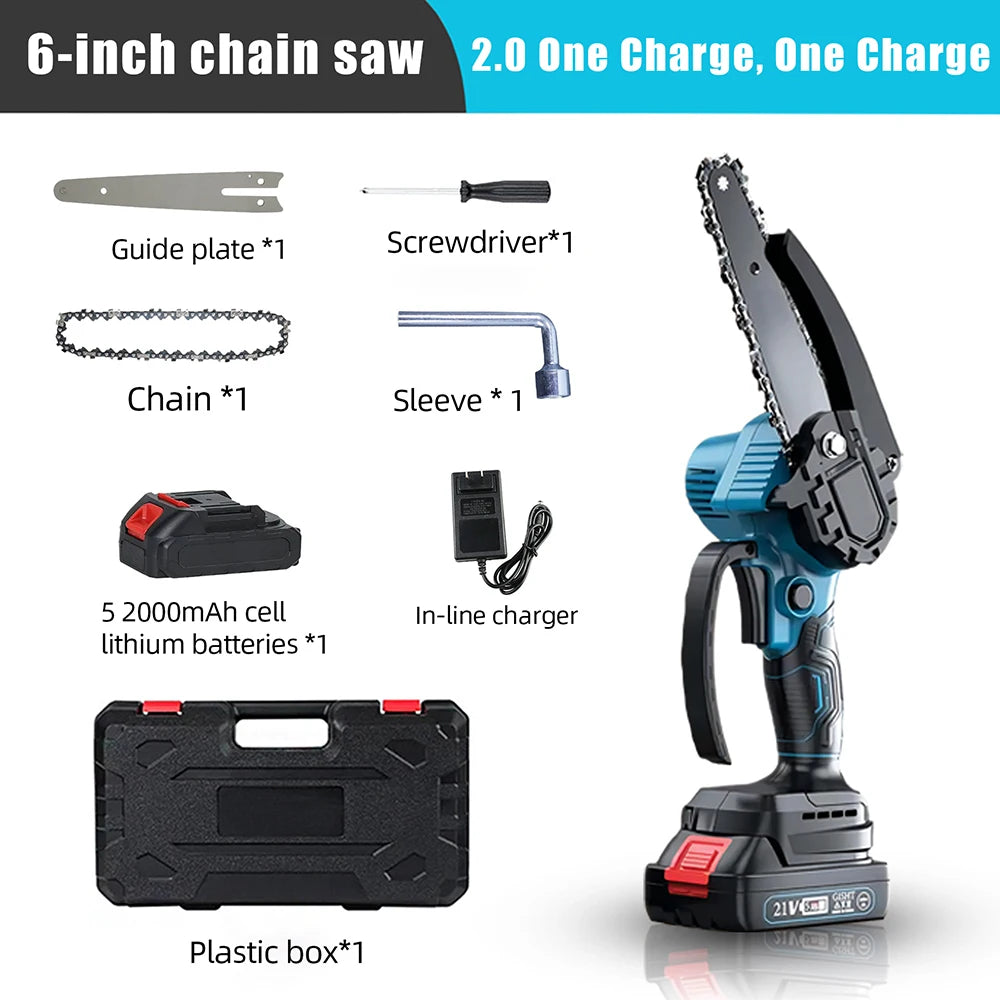 6 Inch Electric Chain Saw Handheld Portable Cutter