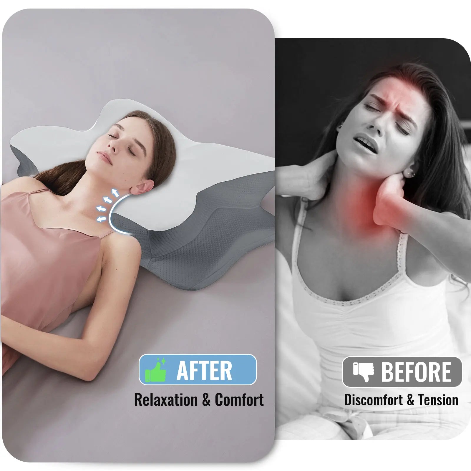 Memory Foam Nackkudde med Kylande Andningsbart Överdrag