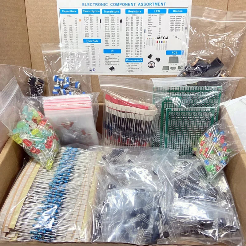1900-Piece Electronics Component Assortment