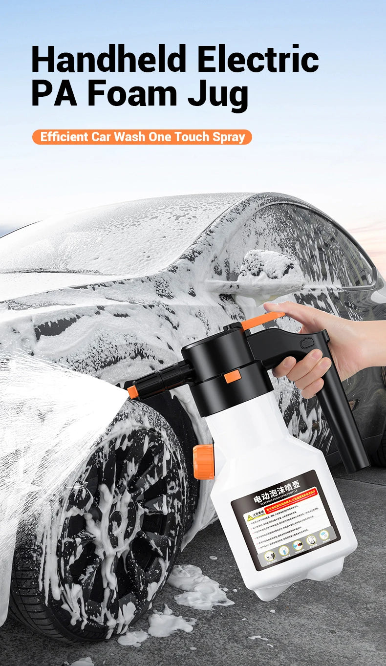 LEIBOO 2L Leistungsstarker Elektrischer Schaum-Sprüher Auto-Wäsche Schneeschaum-Sprayer Wiederaufladbare Auto-Wäsche-Sprüher Dose Autozubehör