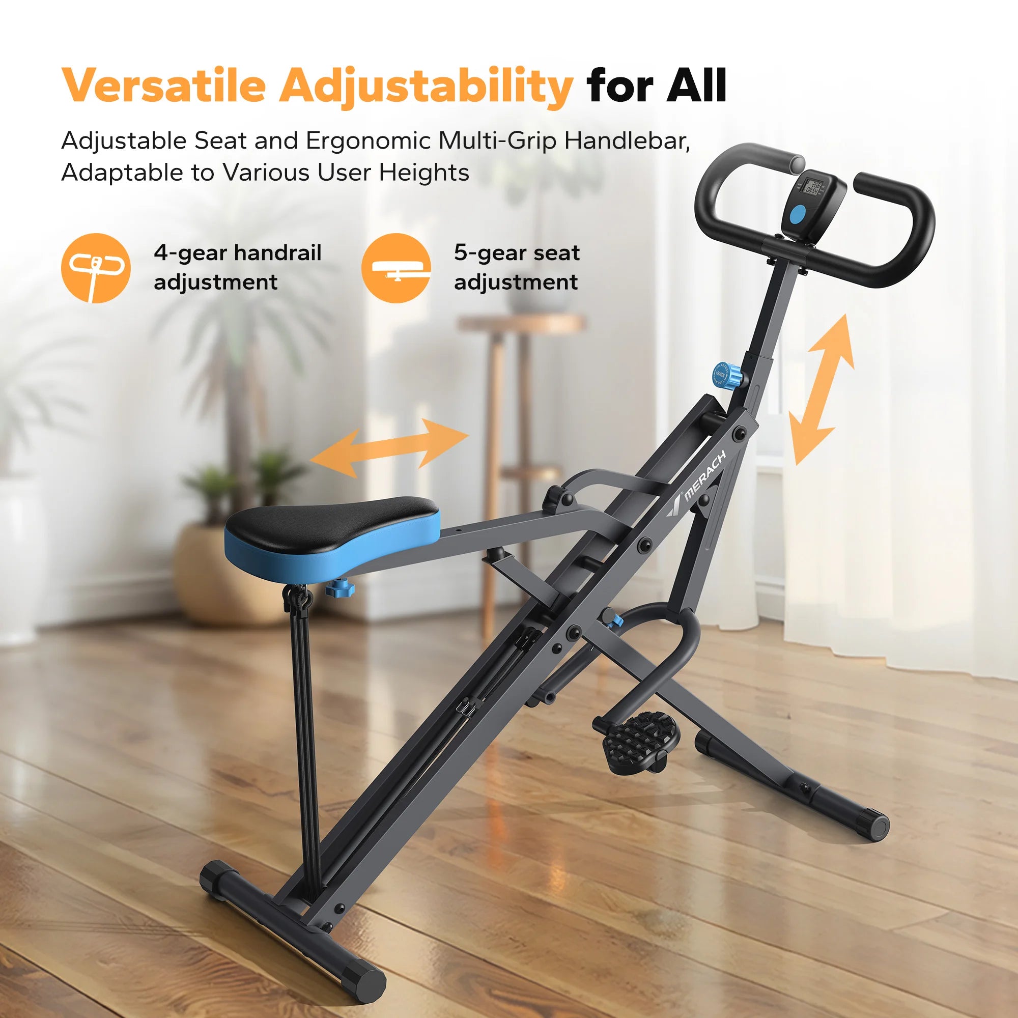 2-in-1 Squat and Rowing Machine Foldable Home Gym Trainer
