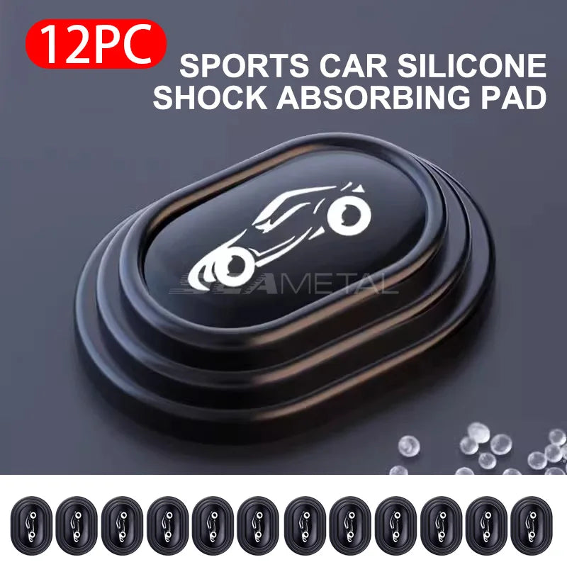 SEAMETAL 12Pcs Upgraded Car Door Shock Absorber Self-Adhesive Door Gap Protection Cushion Anti Shock Hood Trunk Edge Sticker