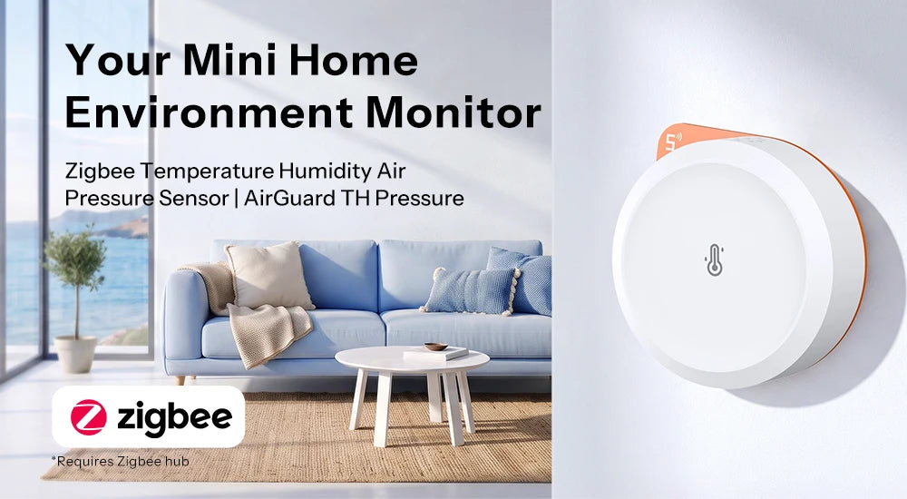 SONOFF SNZB-02M Zigbee 3.0 Temperature, Humidity, and Air Pressure Sensor, Monitors Dew Point and VPD, Compatible with Apple Home via Matter Bridge