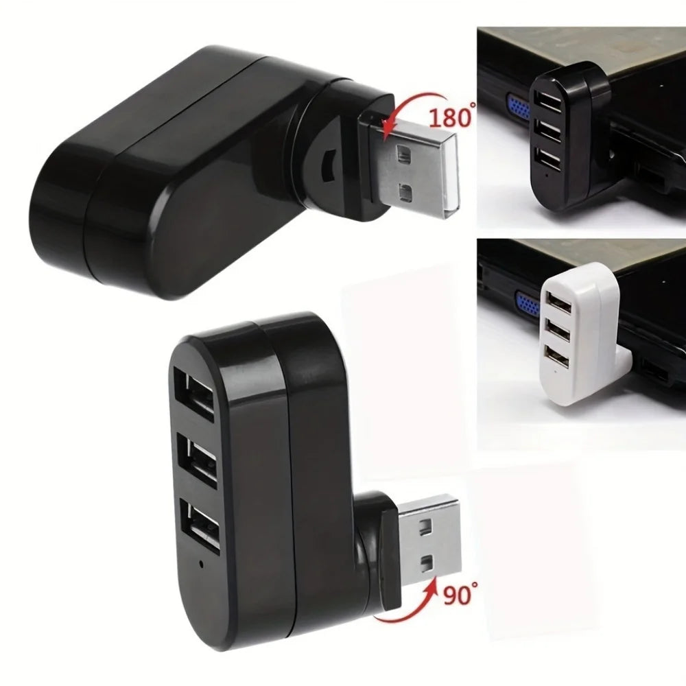 Drehbarer USB-2.0-Hub mit drei Anschlüssen