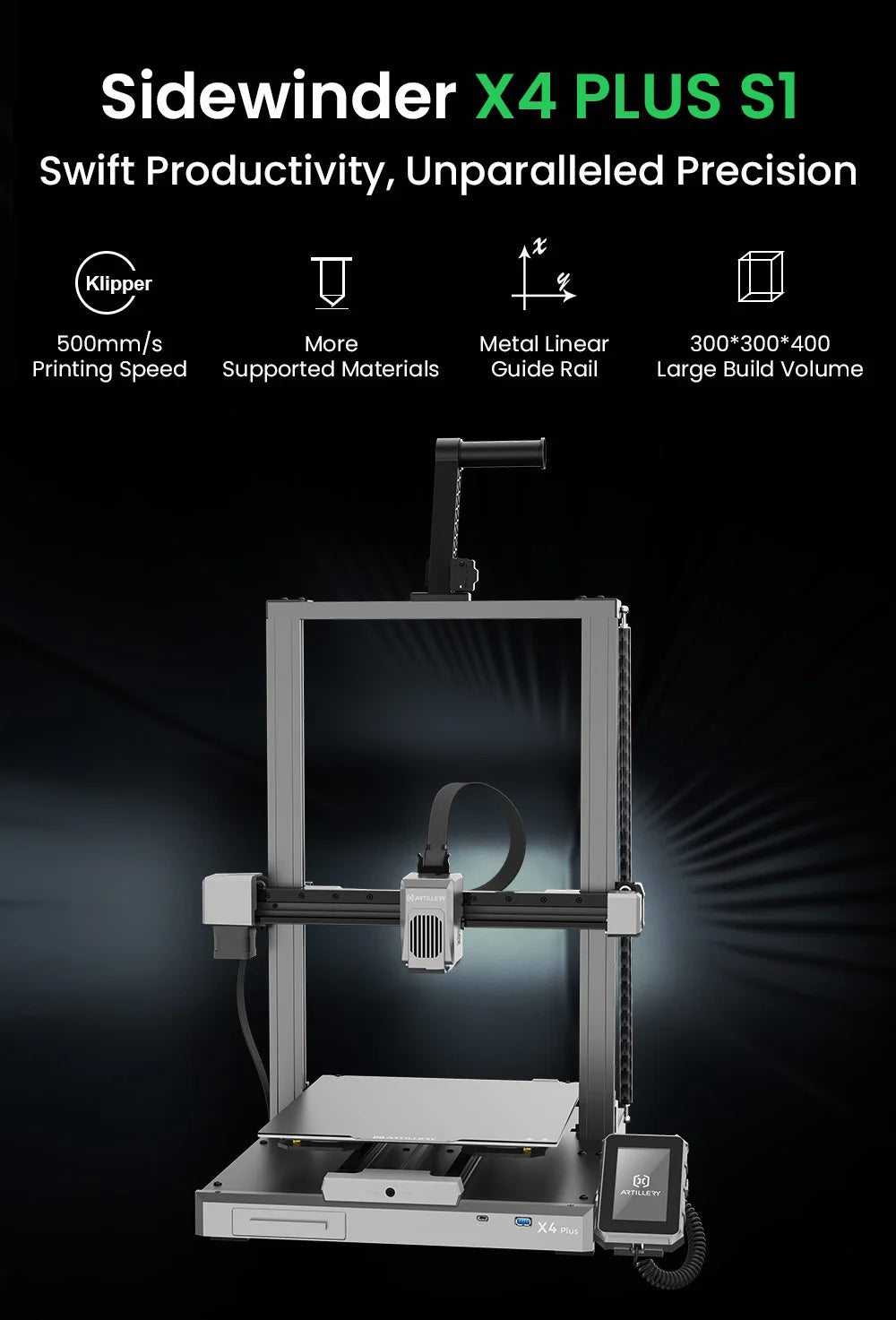 Artillery Sidewinder X4 Plus S1 Yüksek Hızlı 3D Yazıcı