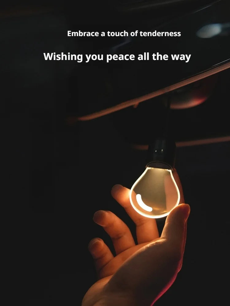 SEAMETAL Elegant Bulb Light Car Pendant Mirror Hanging Soft Glow LED Ambient Light Night Light Decoration Ornament for Vehicle