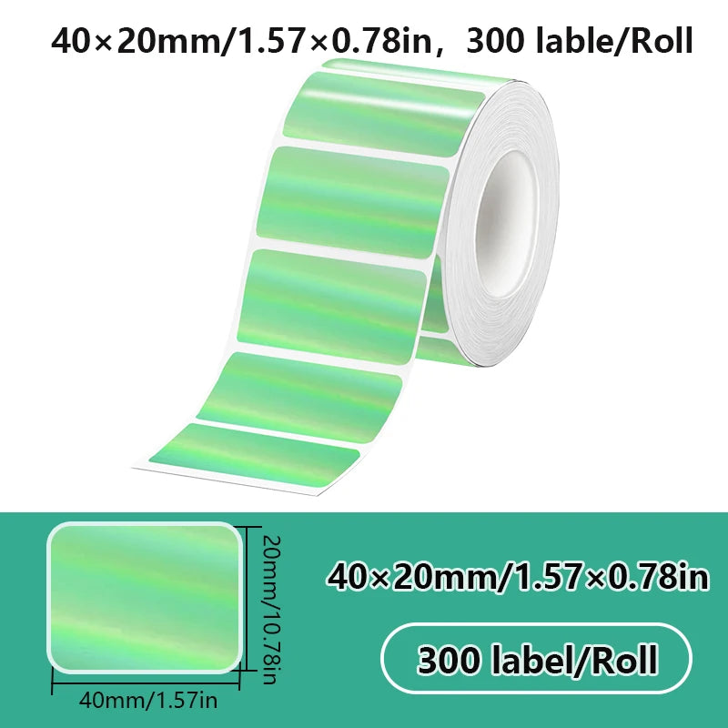 40x20MM kompatibilný Phomemo M110 M220 M200 samolepiaci farebný laser termálny papier, E210 P50 Detong P1 HPRT T20 MAKER