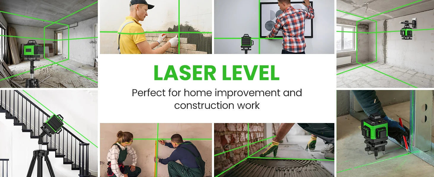 16 Lines 4D Laser Level green line SelfLeveling 360 Horizontal & Vertical power Laser level Professional Construction Tools 