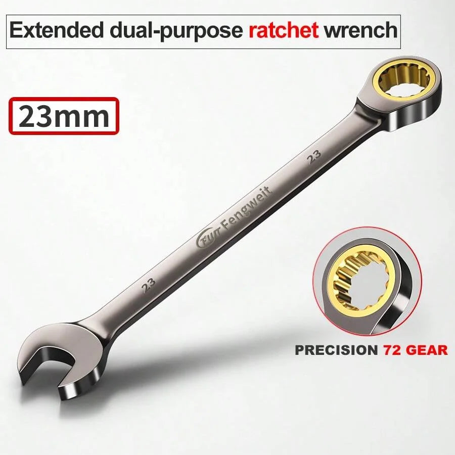 Metric Ratchet Combination Spanner, 6–32 mm Size Options