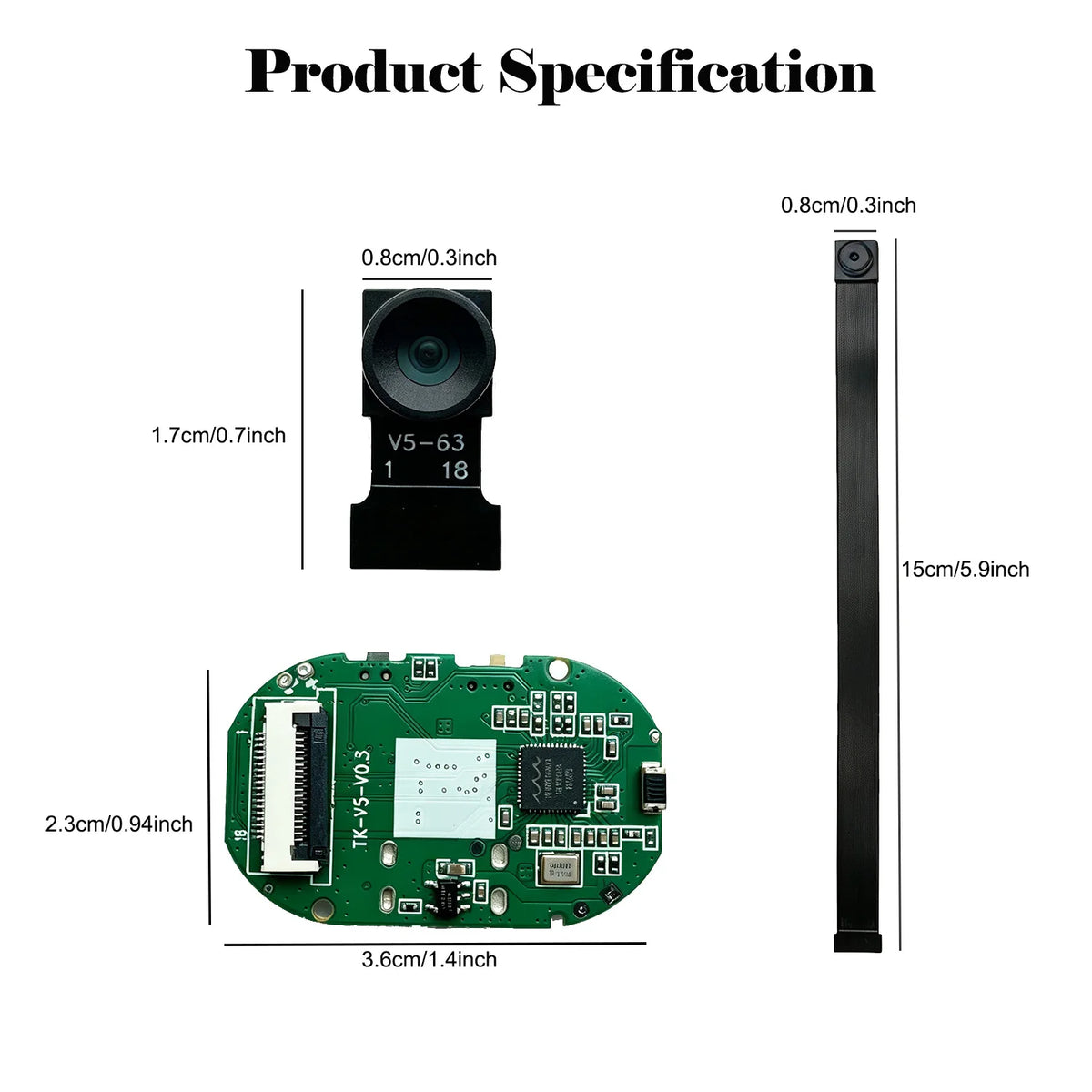 Mini-Flexible WLAN-Sicherheitskamera-Modul 720P