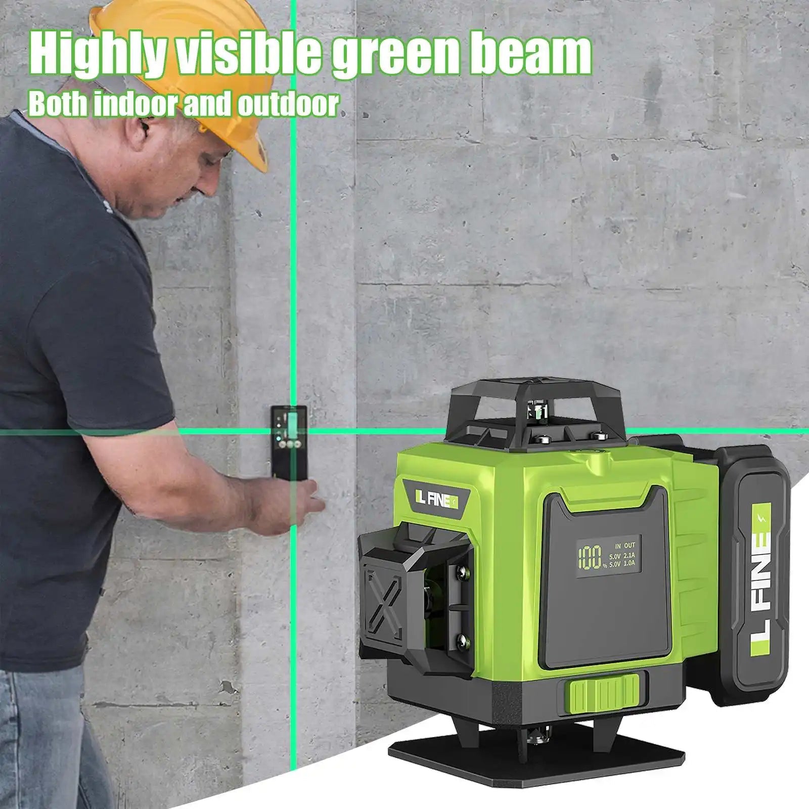 LFINE 4D Laser Level 16 Lines Horizontal And Vertical With Remote Control 16 Lines 360°Self-leveling Laser Levels 