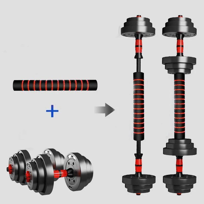 Adjustable Dumbbell to Barbell Set 5–44lbs Home Strength Kit