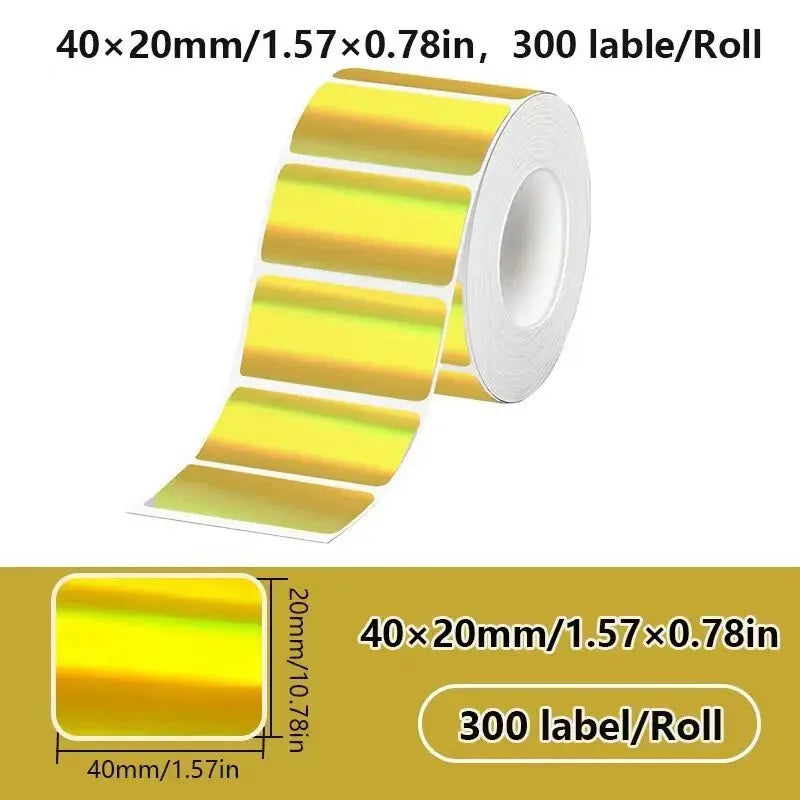 40x20MM kompatibilný Phomemo M110 M220 M200 samolepiaci farebný laser termálny papier, E210 P50 Detong P1 HPRT T20 MAKER