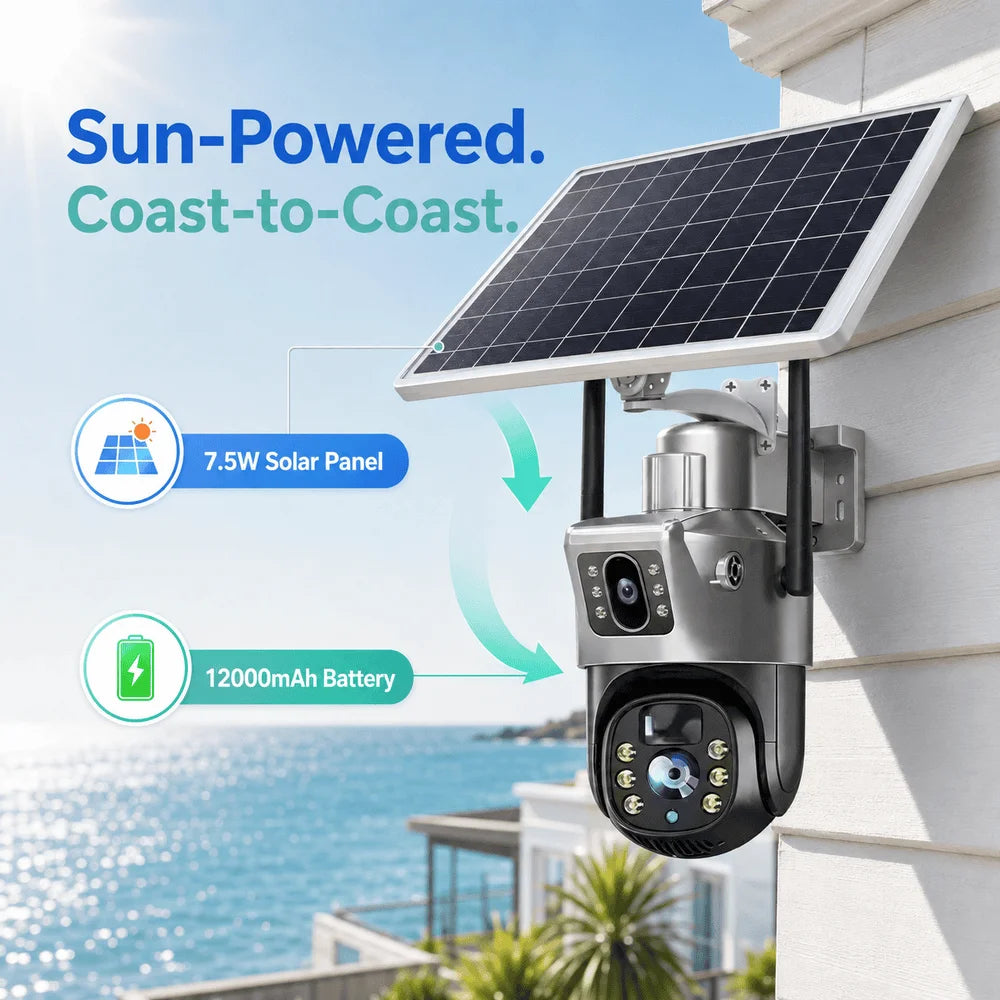 Solar 4G PTZ Outdoor Dual Lens Security Camera