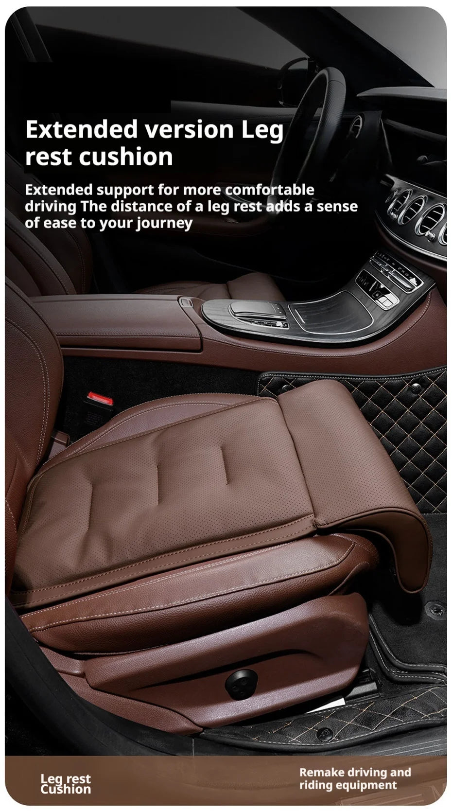 SEAMETAL Car Seat Cushion with Leg Support Cushion Breathable Seat Extender Cushion Anti Slip Universal Seat Protection Cover