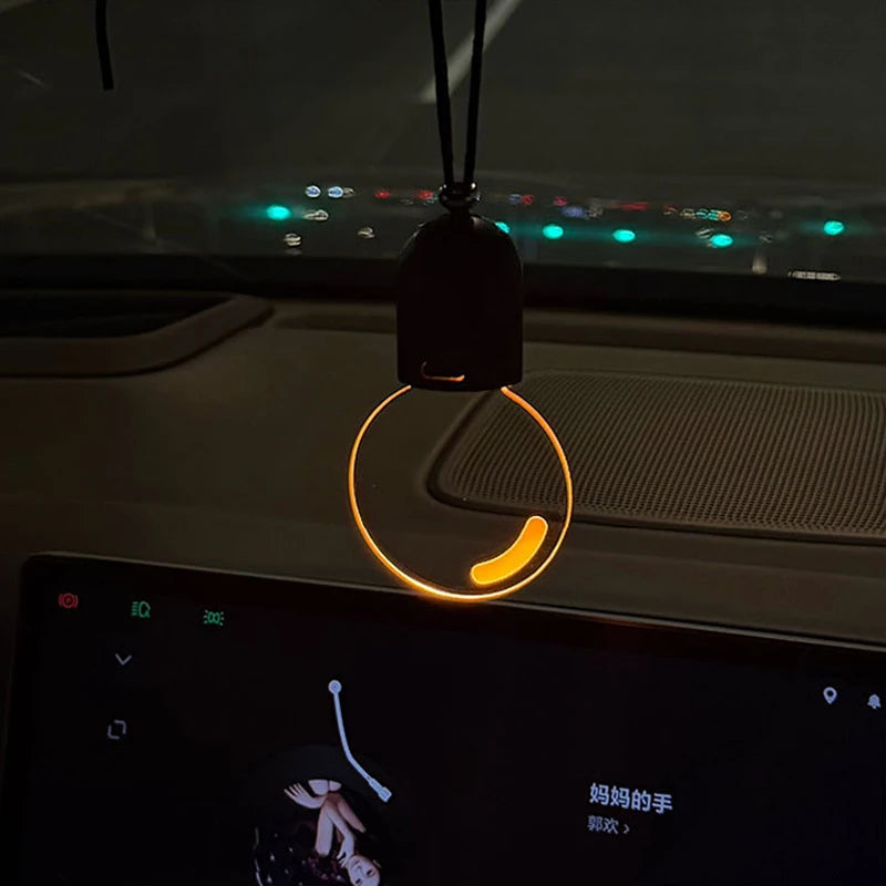 SEAMETAL Elegant Bulb Light Car Pendant Mirror Hanging Soft Glow LED Ambient Light Night Light Decoration Ornament for Vehicle