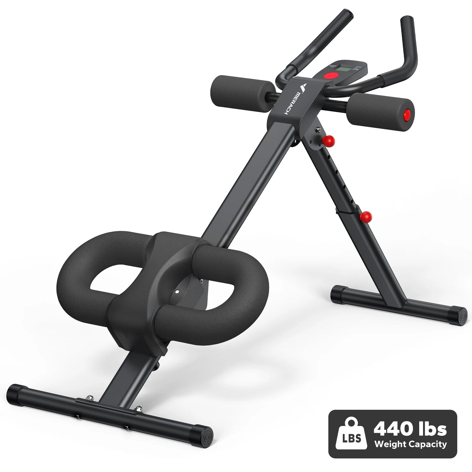 Adjustable Ab Trainer Machine Foldable Core Workout with LCD Monitor