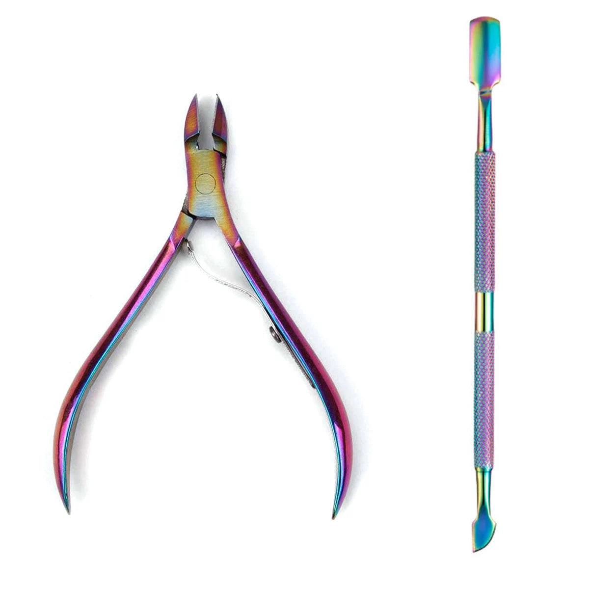 4 Pcs/Set Professional Stainless Steel Nail Cutter Scissor Nippers Muti Function Cuticle Pusher Remover Nail Care Manicure Kits 