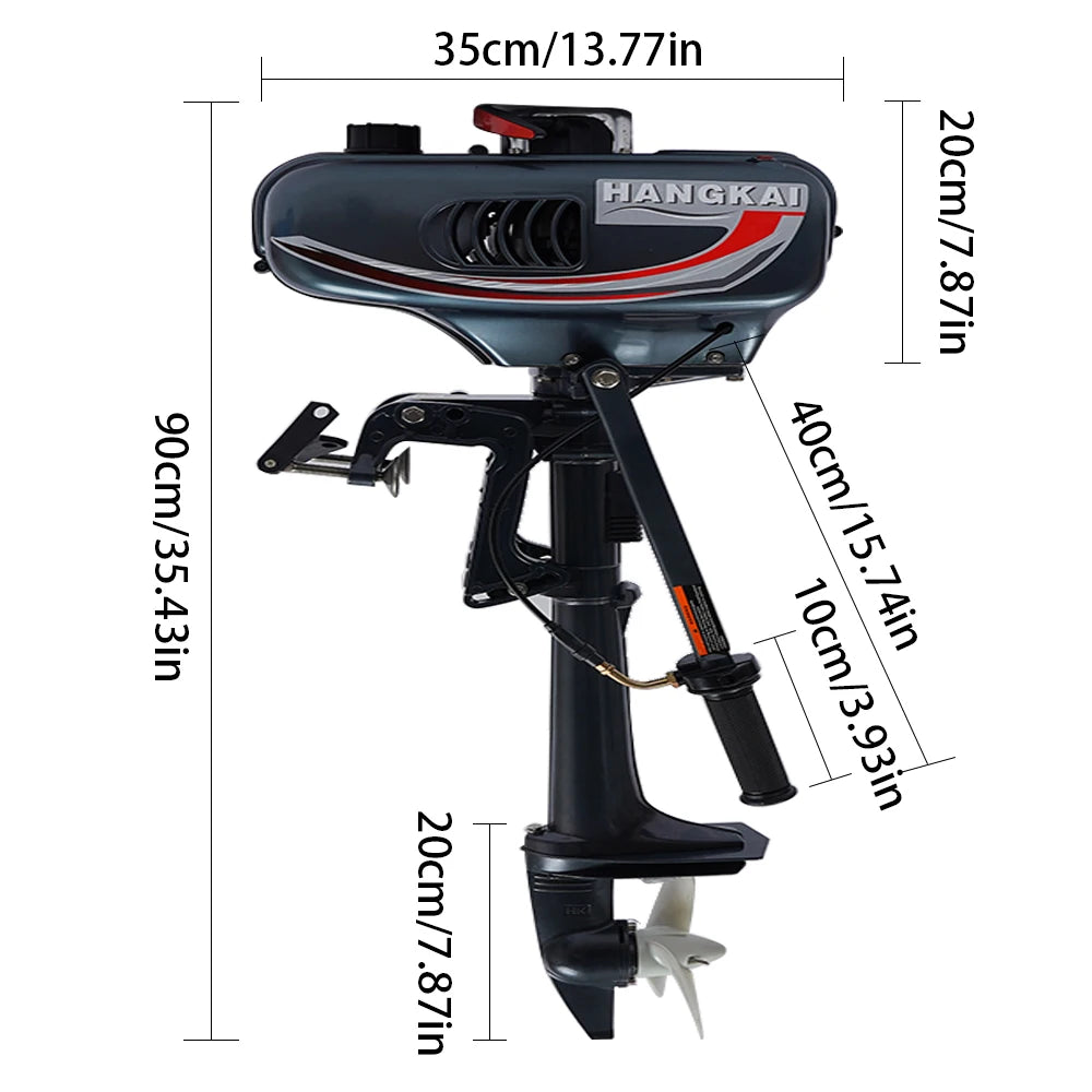 3.5HP Gasoline Outboard Motor with Manual Tilt and Anti-Vortex Plate