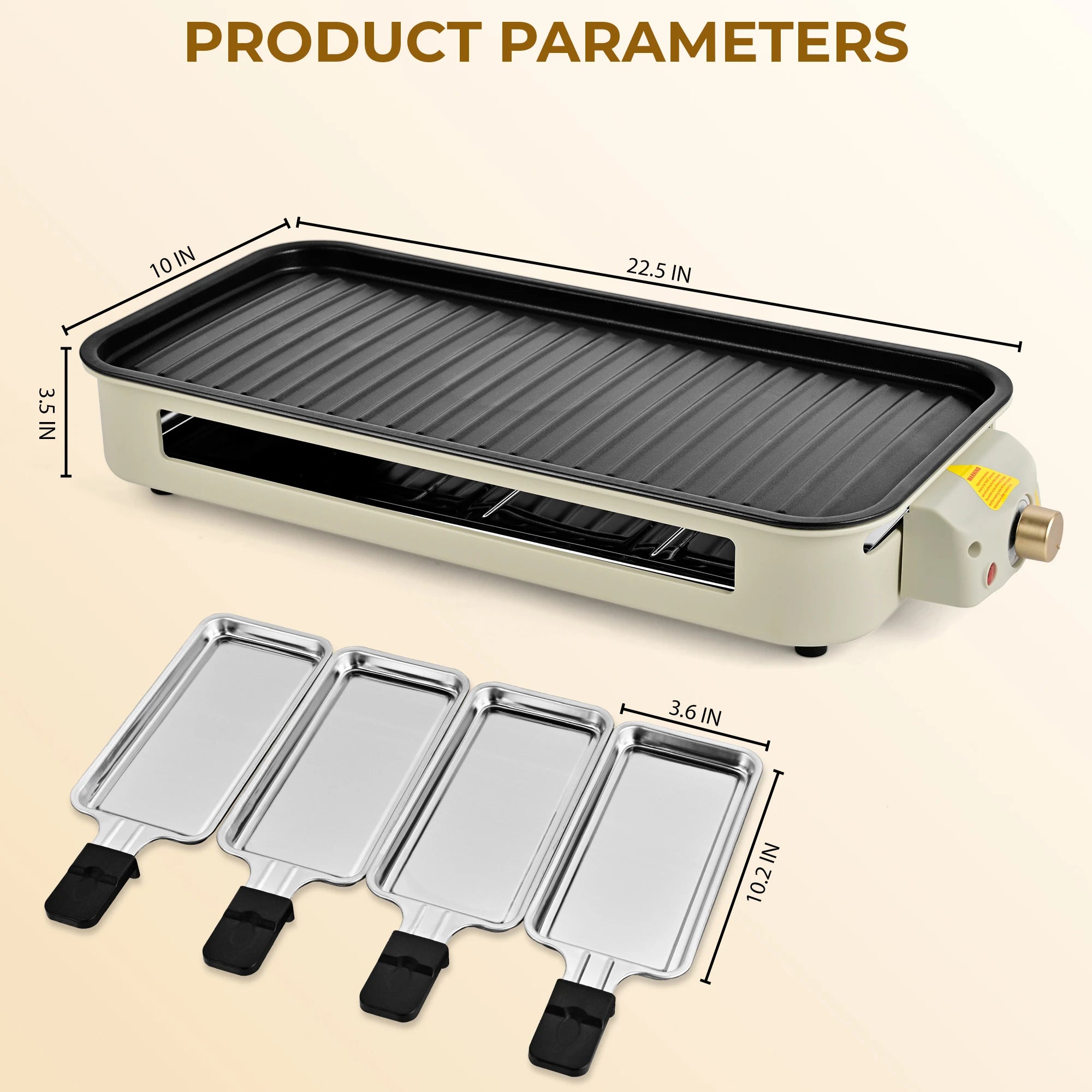 1700W 2-in-1 Smokeless Electric Indoor Grill, Removable Non-Stick Plates Adjustable Temp 120V US Plug for Home Party