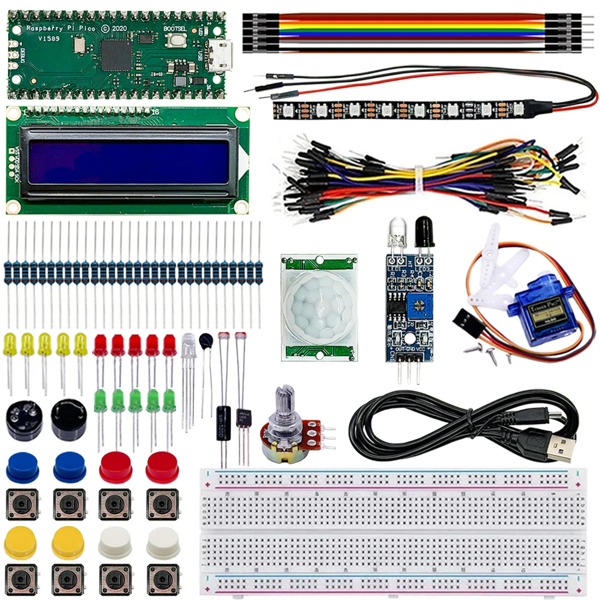 RP2040 Pico Starter Kit s LCD1602 displejem