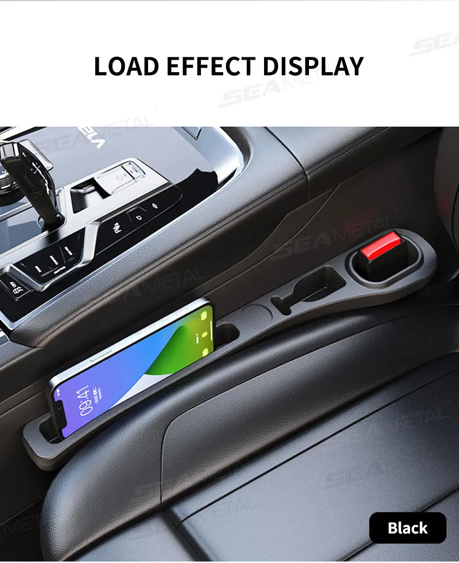 SEAMETAL Upgraded Car Seat Gap Filler 2Pcs Center Console Side Crevice Filler Strip Elastic Seat Gap Filling Strip Drop Blocker
