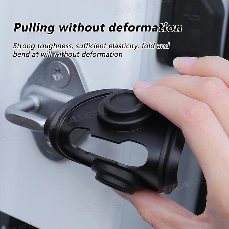 SEAMETAL 4Pcs Door Lock Buckle Cover for Car Door Buffer Cushion Anti-Scrtach Protection Cover Waterproof Door Shock Absorber
