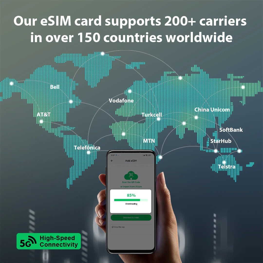 Physical eSIM Card for Android & iPhone with Unlimited Downloads