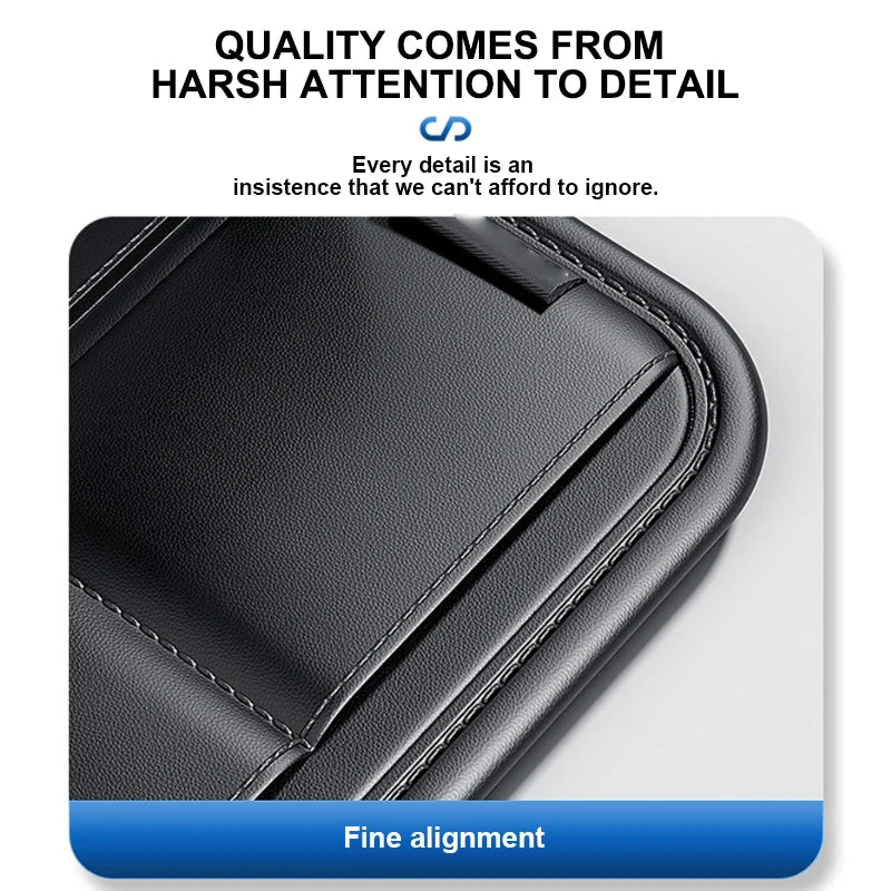 SEAMETAL Luxury Car Sun Visor Organizer Universal Visor Panel Storage Bag PU Leahter Multi-Pocket Auto Storage Pouch Glasses Box