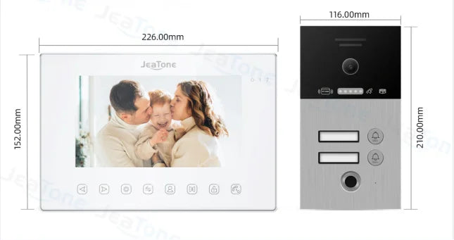 Jeatone 1080P 7Inch Monitor Screen Tuya WiFi Fingerprint Video Intercom Home Door Phone Camera with ID Cards Unlock Spy-shop.com