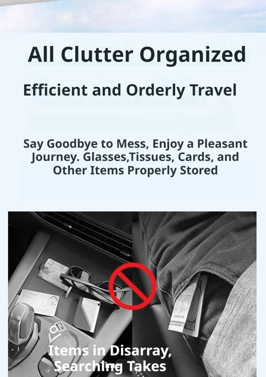 SEAMETAL Universal Car Sun Visor Organizer Microfiber Leather Ultra-Slim Powerful Magnetic Glasses Clip 3-in-1 Car Storage Bag