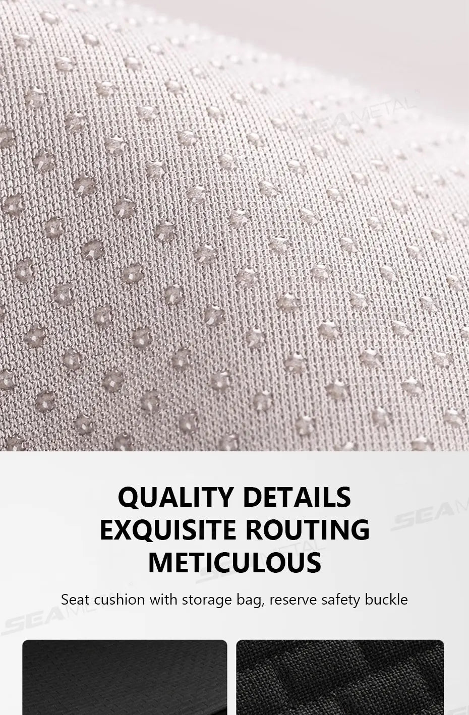 SEAMETAL Breathable Car Seat Cover 100% Linen Cooling Seat Cushion Wear-Resistant Sweat-Absorbing Seat Protector for Suv Sedan