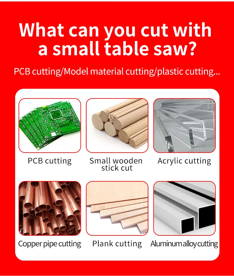 DC24V Mini Table Saw 96W High‑Power 7‑Speed Bench Saw