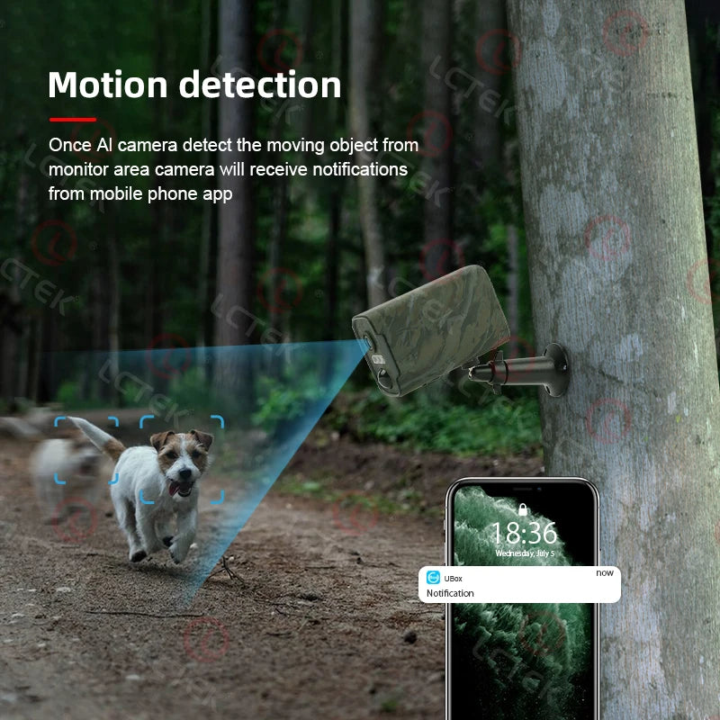 LCLCTEK 4MP 4G SIM 940nm Trail Hunting Camera Solar Powered Battery CCTV Camera PIR Detection Outdoor Wireless Security Camera 